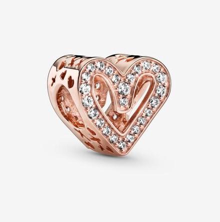 Pandora Rose Sparkling Freehand Heart Charm - Fifth Avenue Jewellers