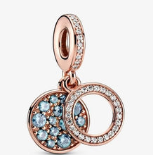 Load image into Gallery viewer, Pandora Rose Sparkling Light Blue Disc Double Dangle Charm - Fifth Avenue Jewellers
