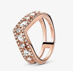 Pandora Rose Sparkling Marquise Double Wishbone Ring - Fifth Avenue Jewellers