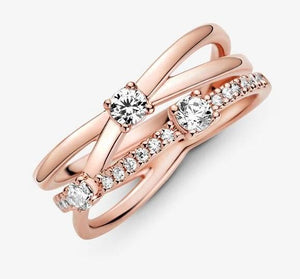 Pandora Rose Sparkling Triple Band Ring - Fifth Avenue Jewellers
