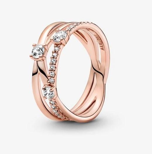 Pandora Rose Sparkling Triple Band Ring - Fifth Avenue Jewellers