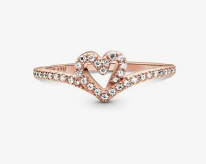 Pandora Rose Sparkling Wishbone Heart Ring - Fifth Avenue Jewellers