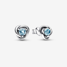 Load image into Gallery viewer, Pandora Sea Aqua Blue Eternity Circle Stud Earrings - Fifth Avenue Jewellers

