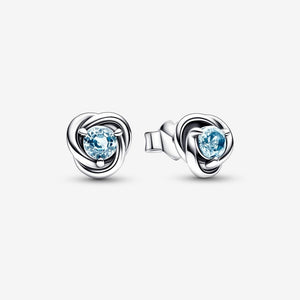 Pandora Sea Aqua Blue Eternity Circle Stud Earrings - Fifth Avenue Jewellers