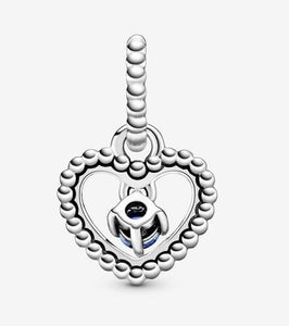 Pandora September Sea Blue Beaded Heart Dangle Charm - Fifth Avenue Jewellers