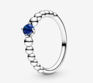 Pandora September Sea Blue Beaded Ring - Fifth Avenue Jewellers