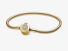 Load image into Gallery viewer, Pandora Shine Moments Sparkling Crown O Clasp Snake Chain Bracelet - Fifth Avenue Jewellers
