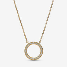 Load image into Gallery viewer, Pandora Signature Pavé &amp; Hearts Circle Pendant Necklace - Fifth Avenue Jewellers
