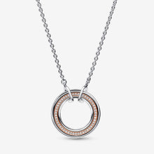 Load image into Gallery viewer, Pandora Signature Two Tone Logo &amp; Pavé Necklace - Fifth Avenue Jewellers

