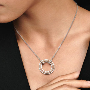 Pandora Signature Two Tone Logo & Pavé Necklace - Fifth Avenue Jewellers