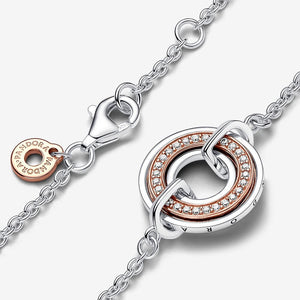 Pandora Signature Two Two-Tone Logo & Pavé Chain Bracelet - Fifth Avenue Jewellers