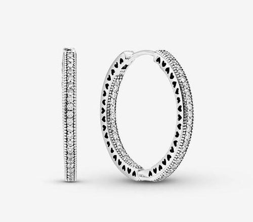 Pandora Sparkle & Hearts Hoop Earrings - Fifth Avenue Jewellers