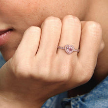 Load image into Gallery viewer, Pandora Sparkling Elevated Heart Ring Pink Crystal - Fifth Avenue Jewellers
