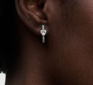 Pandora Sparkling Heart Hoop Earrings - Fifth Avenue Jewellers