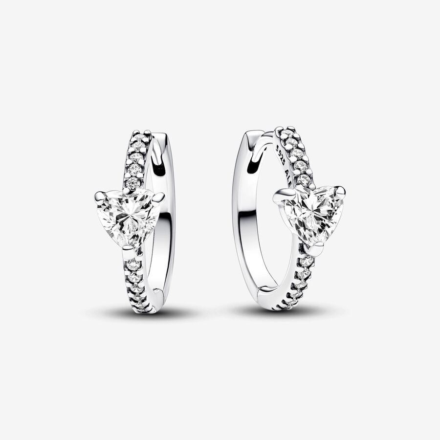 Pandora Sparkling Heart Hoop Earrings - Fifth Avenue Jewellers
