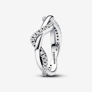 Pandora Sparkling Intertwined Wave Ring - Fifth Avenue Jewellers