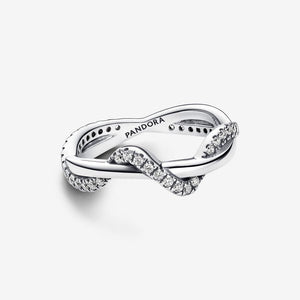 Pandora Sparkling Intertwined Wave Ring - Fifth Avenue Jewellers