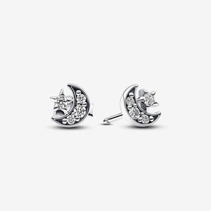 Pandora Sparkling Moon & Star Stud Earrings - Fifth Avenue Jewellers