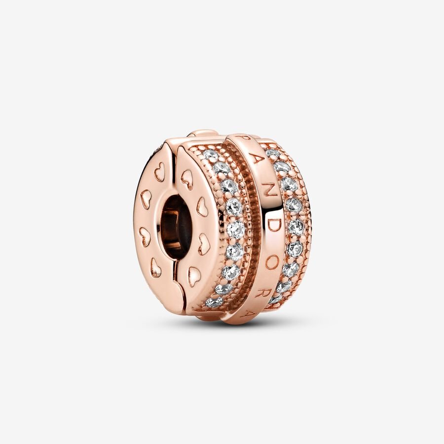 Pandora Sparkling Pavé Lines & Logo Clip Charm - Fifth Avenue Jewellers