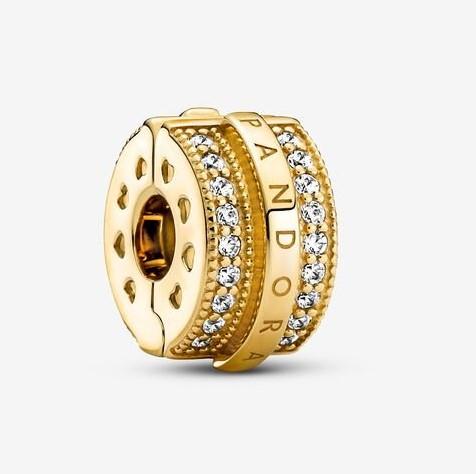 Pandora Sparkling Pavé Lines & Logo Clip Charm - Fifth Avenue Jewellers