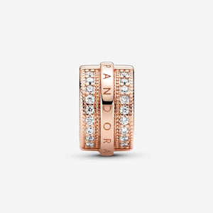 Pandora Sparkling Pavé Lines & Logo Clip Charm - Fifth Avenue Jewellers