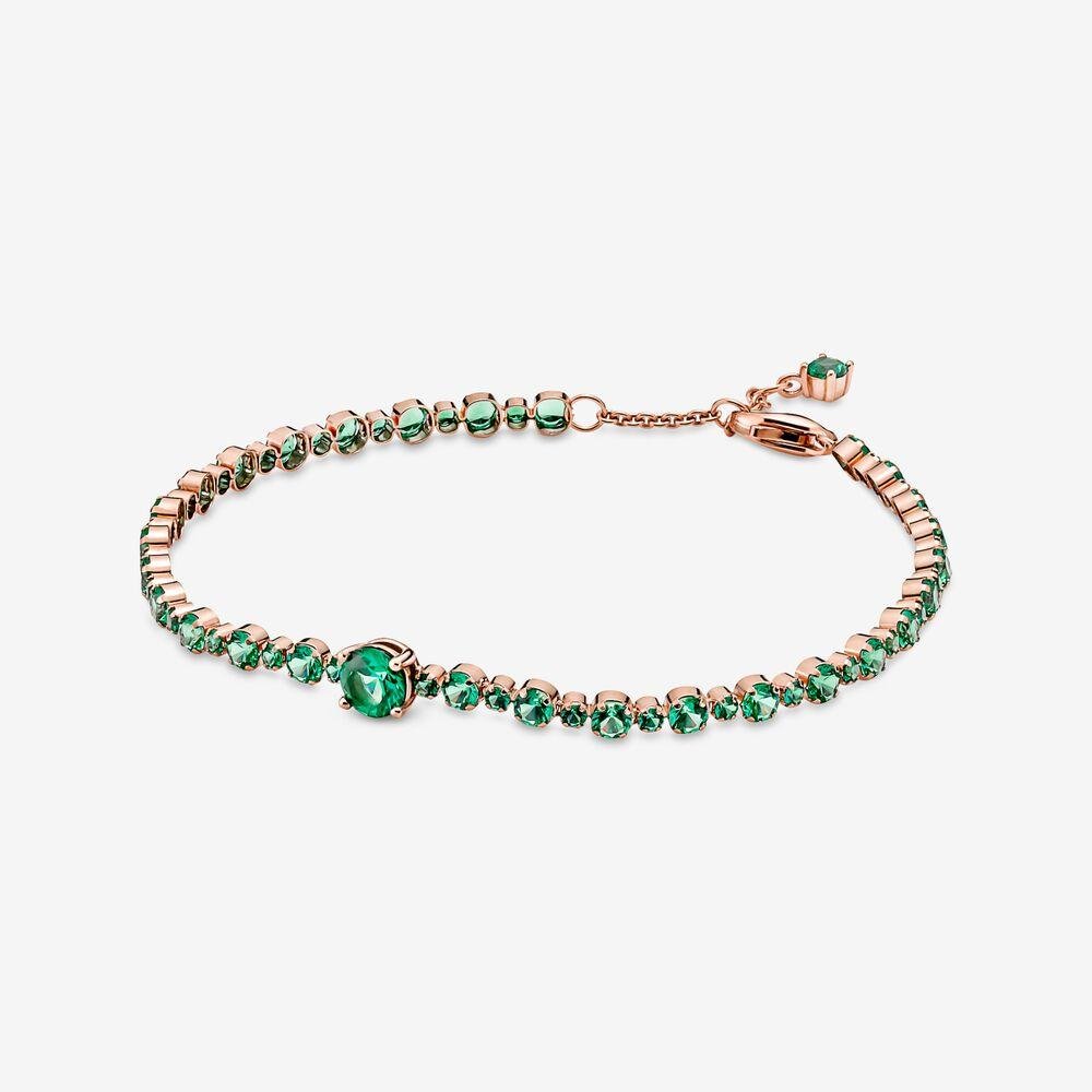 Pandora Sparkling Pavé Tennis Bracelet Green Crystal - Fifth Avenue Jewellers