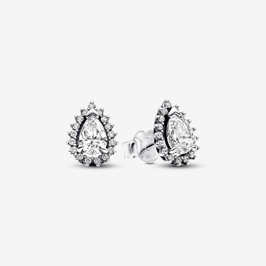 Pandora Sparkling Pear Halo Stud Earrings - Fifth Avenue Jewellers