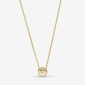 Pandora Sparkling Round Halo Pendant Collier Necklace - Fifth Avenue Jewellers