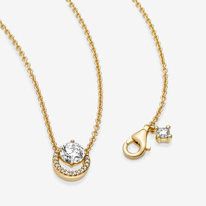 Pandora Sparkling Round Halo Pendant Collier Necklace - Fifth Avenue Jewellers