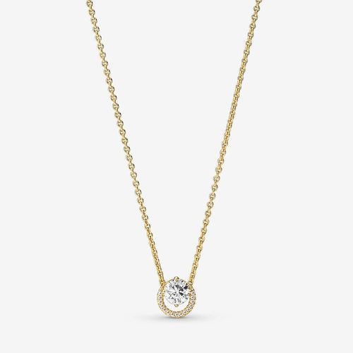 Pandora Sparkling Round Halo Pendant Collier Necklace - Fifth Avenue Jewellers