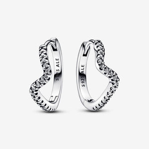 Pandora Sparkling Wave Hoop Earrings - Fifth Avenue Jewellers