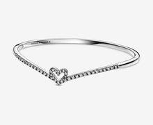 Load image into Gallery viewer, Pandora Sparkling Wishbone Heart Bangle - Fifth Avenue Jewellers
