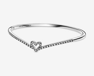 Pandora Sparkling Wishbone Heart Bangle - Fifth Avenue Jewellers