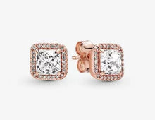 Load image into Gallery viewer, Pandora Square Sparkle Halo Stud Earrings - Fifth Avenue Jewellers
