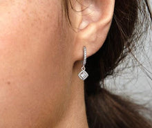 Load image into Gallery viewer, Pandora Square Sparkle Hoop Earrings - Fifth Avenue Jewellers
