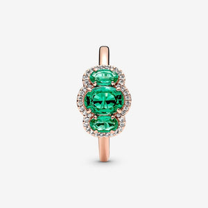 Pandora Three Stone Vintage Ring Green Crystal - Fifth Avenue Jewellers