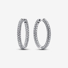 Load image into Gallery viewer, Pandora Timeless Pavé Single-row Hoop Earrings - Fifth Avenue Jewellers
