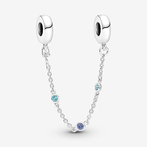 Pandora Triple Blue Stone Safety Chain - Fifth Avenue Jewellers