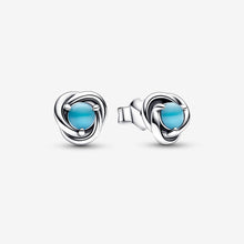 Load image into Gallery viewer, Pandora Turquoise Blue Eternity Circle Stud Earrings - Fifth Avenue Jewellers
