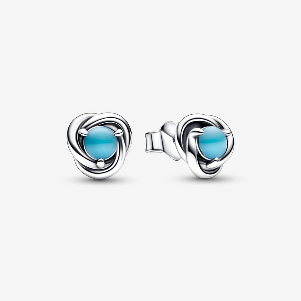 Pandora Turquoise Blue Eternity Circle Stud Earrings - Fifth Avenue Jewellers