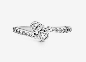 Pandora Two Sparkling Hearts Ring - Fifth Avenue Jewellers