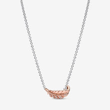 Load image into Gallery viewer, Pandora Two-Tone Floating Curved Feather Collier Necklace - Fifth Avenue Jewellers
