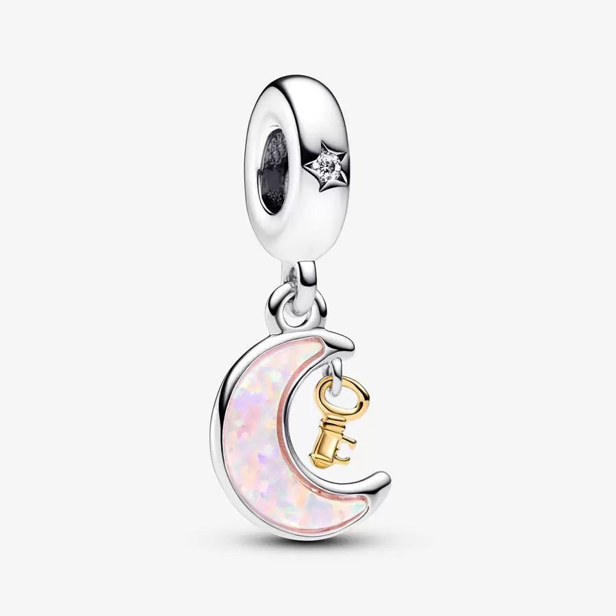 Pandora Two-tone Key & Moon Dangle Charm - Fifth Avenue Jewellers