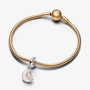 Pandora Two-tone Key & Moon Dangle Charm - Fifth Avenue Jewellers