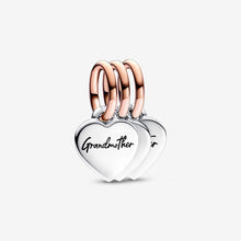 Load image into Gallery viewer, Pandora Two-tone Splittable Family Generation of Hearts Triple Dangle Charm - Fifth Avenue Jewellers
