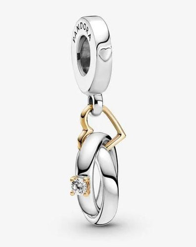 Pandora Two Tone Wedding Rings Dangle Charm - Fifth Avenue Jewellers