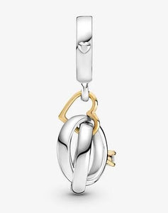 Pandora Two Tone Wedding Rings Dangle Charm - Fifth Avenue Jewellers