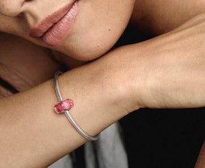 Pandora Wavy Fancy Pink Murano Glass Charm - Fifth Avenue Jewellers