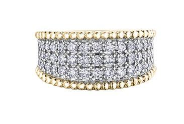 Pave Diamond Band In Yellow Gold - Fifth Avenue Jewellers