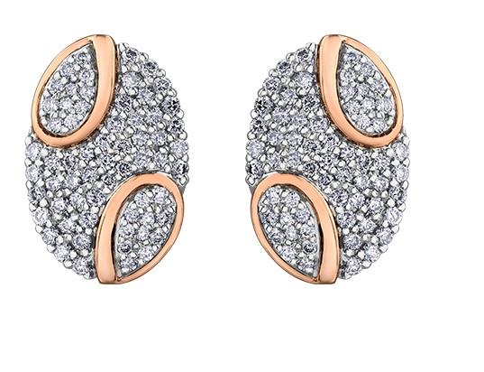 Pavé Diamond Button Earrings - Fifth Avenue Jewellers